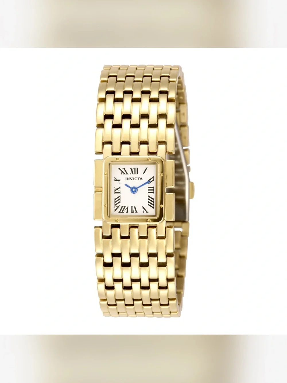 Invicta Women's Gold Bracelet Watch with White Dial and Blue Hands